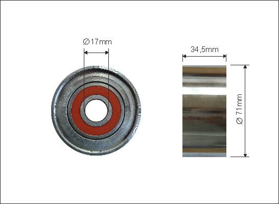 Caffaro 500138 - Rolka kierunkowa / prowadząca, pasek klinowy zębaty parts5.com