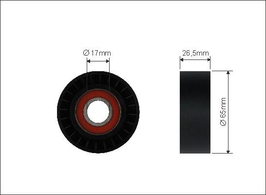 Caffaro 500008 - Deflection / Guide Pulley, v-ribbed belt parts5.com