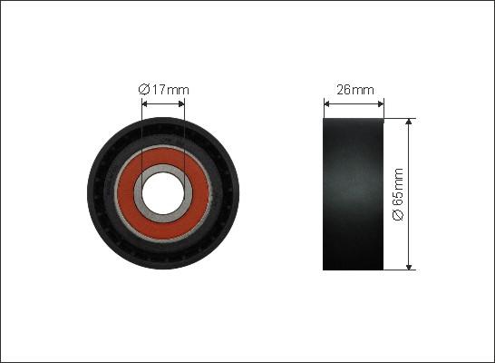 Caffaro 500287 - Deflection / Guide Pulley, v-ribbed belt parts5.com