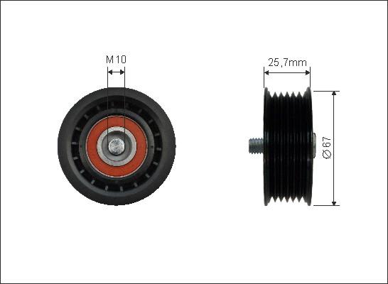 Caffaro 500010 - Rola ghidare / conducere, curea transmisie parts5.com