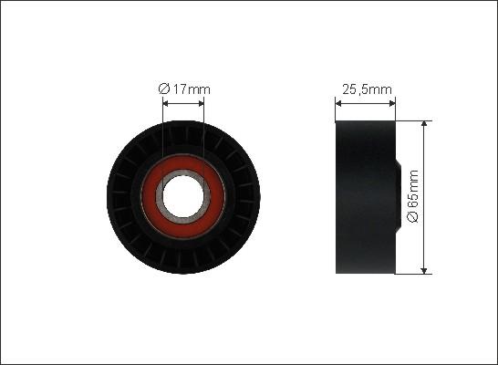 Caffaro 500025 - Skretni / vodeći valjak, klinasti rebrasti remen parts5.com