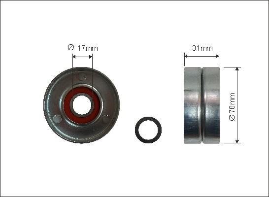 Caffaro 500155 - Rolka kierunkowa / prowadząca, pasek klinowy zębaty parts5.com