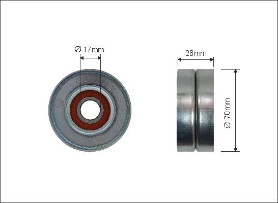 Caffaro 500119 - Usmeravajući / vodeći točkić, klinasti rebrasti kaiš parts5.com