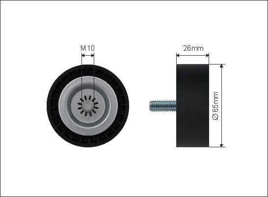 Caffaro 500132 - Umlenk / Führungsrolle, Keilrippenriemen parts5.com