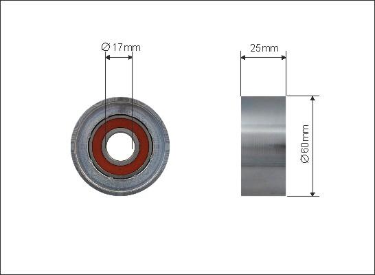 Caffaro 500172 - Deflection / Guide Pulley, v-ribbed belt parts5.com