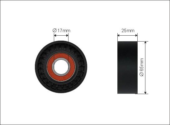 Caffaro 500531 - Deflection / Guide Pulley, v-ribbed belt parts5.com