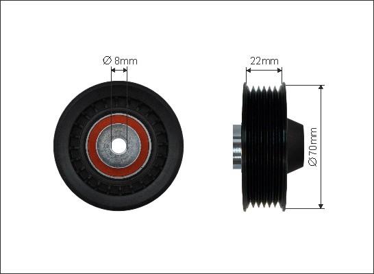 Caffaro 500360 - Rola ghidare / conducere, curea transmisie parts5.com