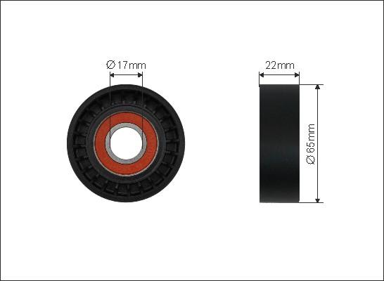 Caffaro 500319 - Deflection / Guide Pulley, v-ribbed belt parts5.com