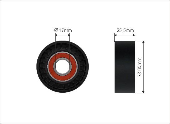 Caffaro 500337 - Rola ghidare / conducere, curea transmisie parts5.com