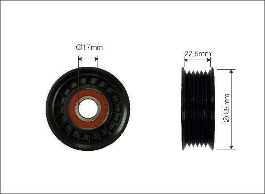 Caffaro 500219 - Rola ghidare / conducere, curea transmisie parts5.com