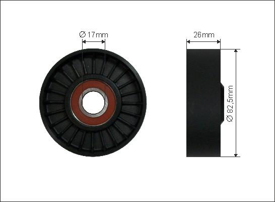 Caffaro 500281 - Preusmerjevalni valj / vodilni valj, rebrasti jermen parts5.com