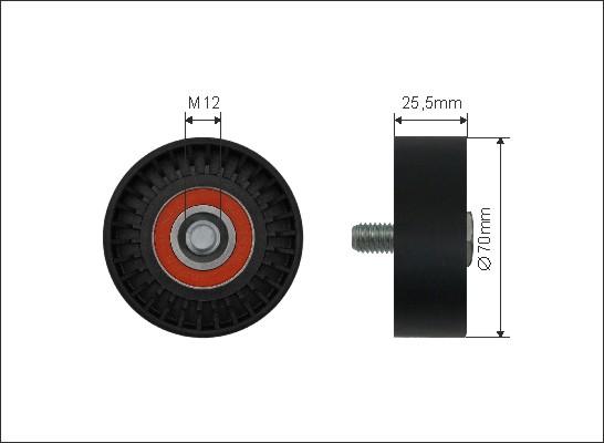 Caffaro 500229 - Deflection / Guide Pulley, v-ribbed belt parts5.com