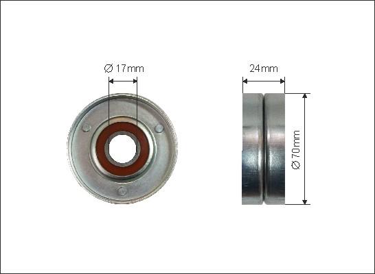 Caffaro 60-91 - Deflection / Guide Pulley, v-ribbed belt parts5.com