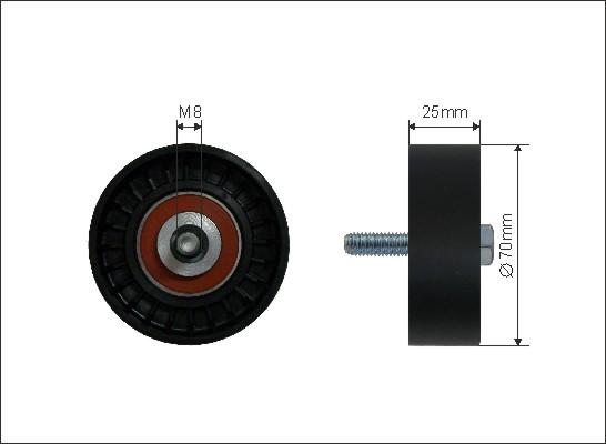 Caffaro 01-07 - Vratná / vodiaca kladka rebrovaného klinového remeňa parts5.com