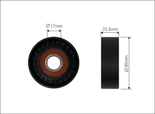 Caffaro 08-90 - Deflection / Guide Pulley, v-ribbed belt parts5.com