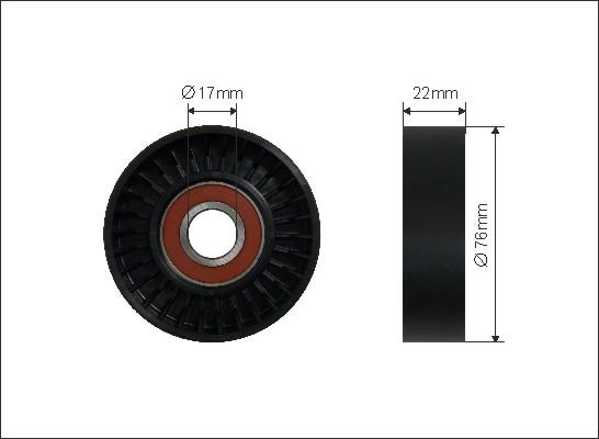 Caffaro 233-00 - Rola ghidare / conducere, curea transmisie parts5.com