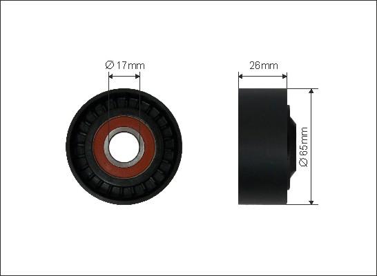 Caffaro 191-00 - Τροχαλία παρέκκλισης, ιμάντας poly-V parts5.com