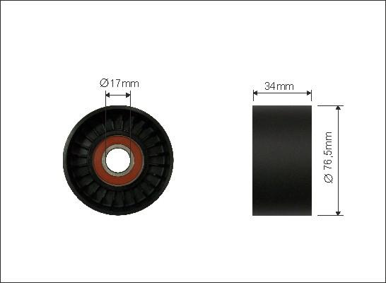 Caffaro 500015 - Ohjainrulla, moniurahihna parts5.com