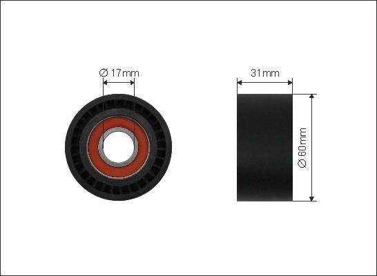 Caffaro 15-00 - Rolka kierunkowa / prowadząca, pasek klinowy zębaty parts5.com