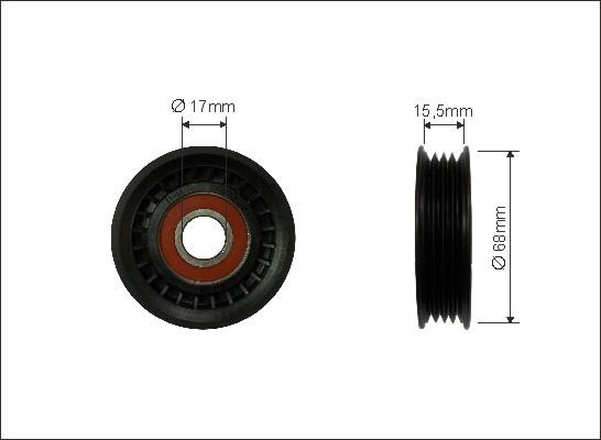 Caffaro 158-00 - Vratná / vodicí kladka, klínový žebrový řemen parts5.com