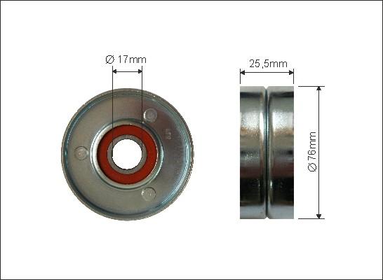 Caffaro 162-00 - Deflection / Guide Pulley, v-ribbed belt parts5.com