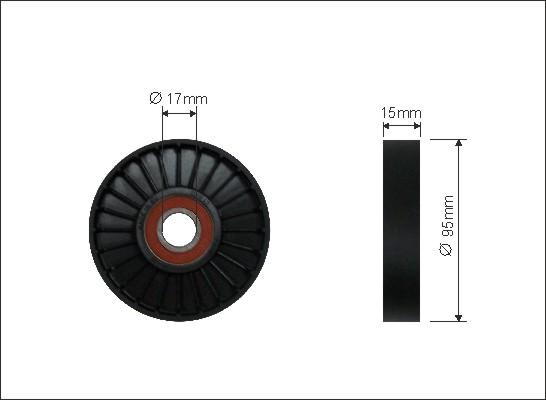 Caffaro 103-00 - Rola ghidare / conducere, curea transmisie parts5.com