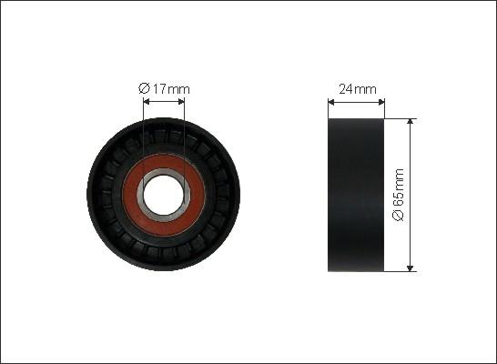 Caffaro 500202 - Deflection / Guide Pulley, v-ribbed belt parts5.com