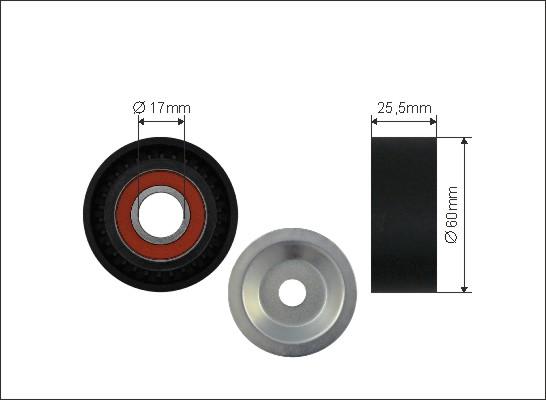 Caffaro 133-00 - Deflection / Guide Pulley, v-ribbed belt parts5.com