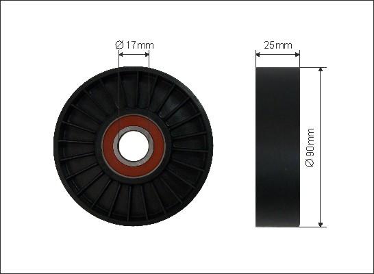 Caffaro 12-98 - Deflection / Guide Pulley, v-ribbed belt parts5.com