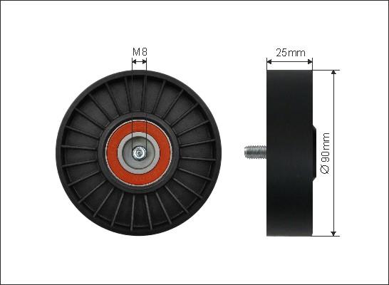 Caffaro 12-18 - Deflection / Guide Pulley, v-ribbed belt parts5.com