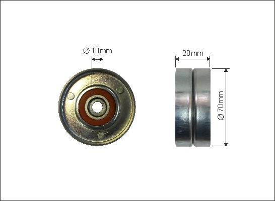 Caffaro 304-00 - Deflection / Guide Pulley, v-ribbed belt parts5.com