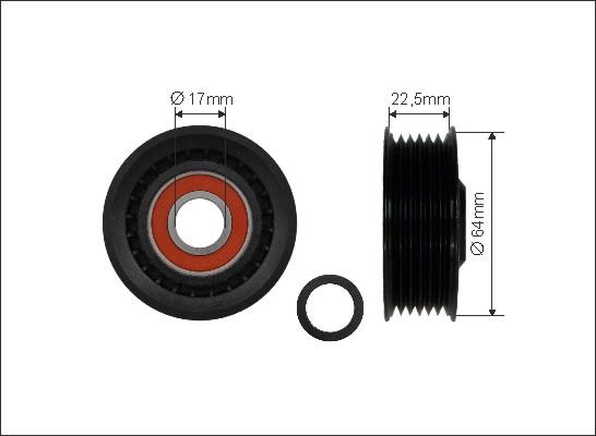 Caffaro 306-40 - Vratná / vodiaca kladka rebrovaného klinového remeňa parts5.com