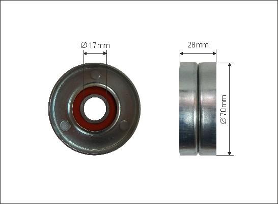 Caffaro 332-99 - Deflection / Guide Pulley, v-ribbed belt parts5.com