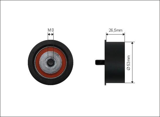 Caffaro 32-39 - Preusmerjevalni valj / vodilni valj, zobati jermen parts5.com