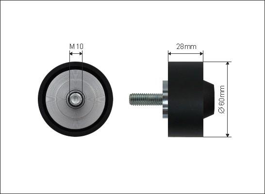 Caffaro 371-91 - Deflection / Guide Pulley, v-ribbed belt parts5.com