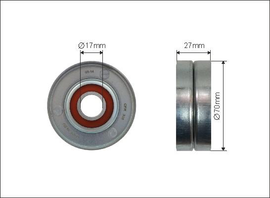 Caffaro 377-00 - Vratná / vodicí kladka, klínový žebrový řemen parts5.com