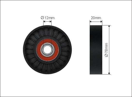 Caffaro 208-92 - Preusmerjevalni valj / vodilni valj, rebrasti jermen parts5.com