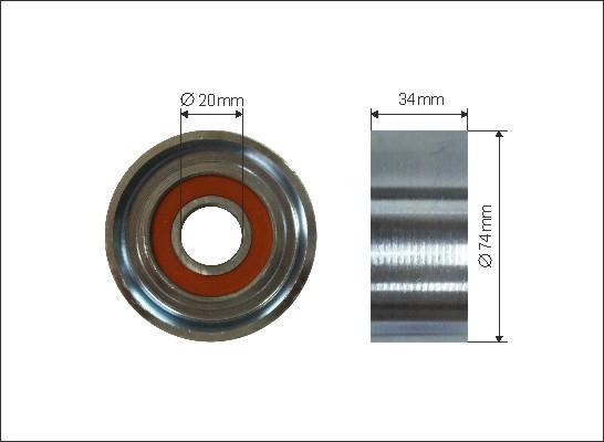 Caffaro 216-00 - Deflection / Guide Pulley, v-ribbed belt parts5.com