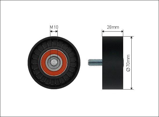 Caffaro 211-00 - Τροχαλία παρέκκλισης, ιμάντας poly-V parts5.com