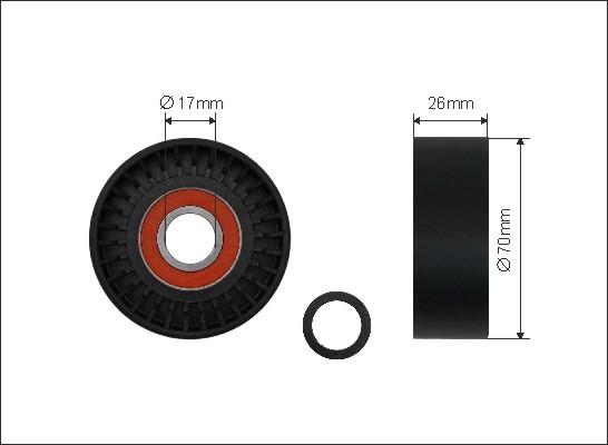 Caffaro 284-00 - Τροχαλία παρέκκλισης, ιμάντας poly-V parts5.com