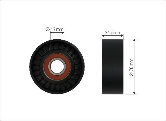 Caffaro 280-00 - Rolka kierunkowa / prowadząca, pasek klinowy zębaty parts5.com