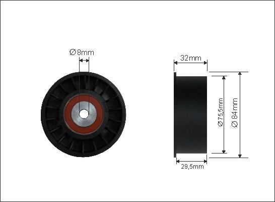 Caffaro 28-22 - Rola ghidare / conducere, curea distributie parts5.com