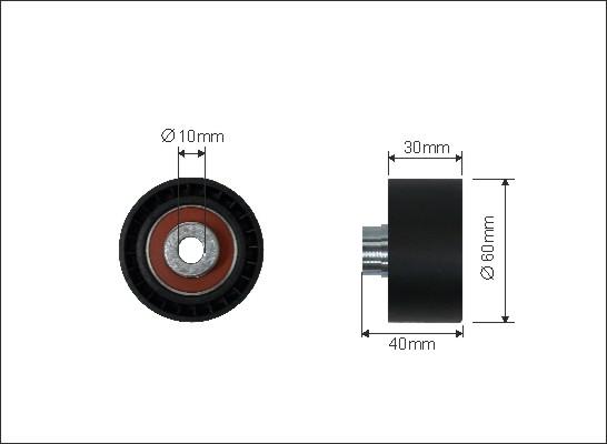 Caffaro 23-44 - Poulie renvoi / transmission, courroie de distribution parts5.com