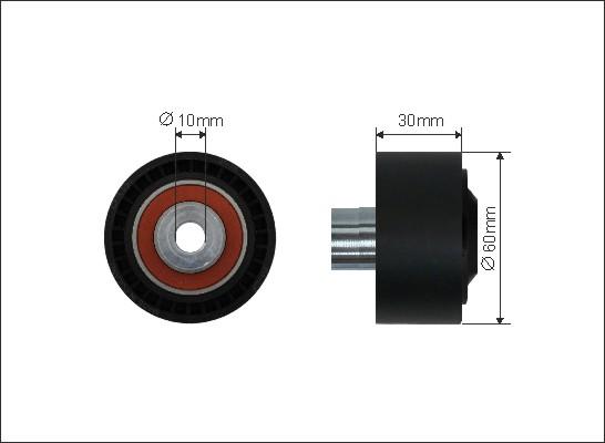 Caffaro 297-30 - Deflection / Guide Pulley, v-ribbed belt parts5.com