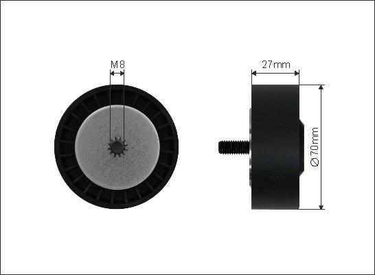 Caffaro 226-99 - Skretni / vodeći valjak, klinasti rebrasti remen parts5.com