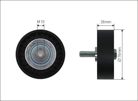 Caffaro 22-37 - Rola ghidare / conducere, curea transmisie parts5.com