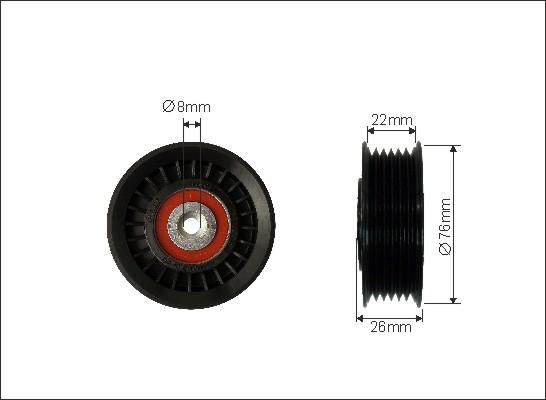 Caffaro 276-22 - Rola ghidare / conducere, curea transmisie parts5.com