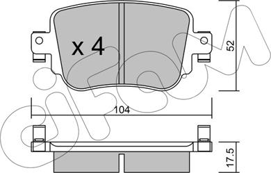 Cifam 822-980-0 - Komplet zavornih oblog, ploscne (kolutne) zavore parts5.com