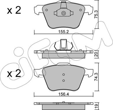 Cifam 822-599-1 - Комплект спирачно феродо, дискови спирачки parts5.com