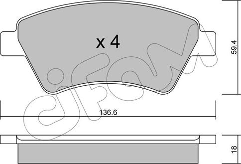 Cifam 822-544-0 - Zestaw klocków hamulcowych, hamulce tarczowe parts5.com